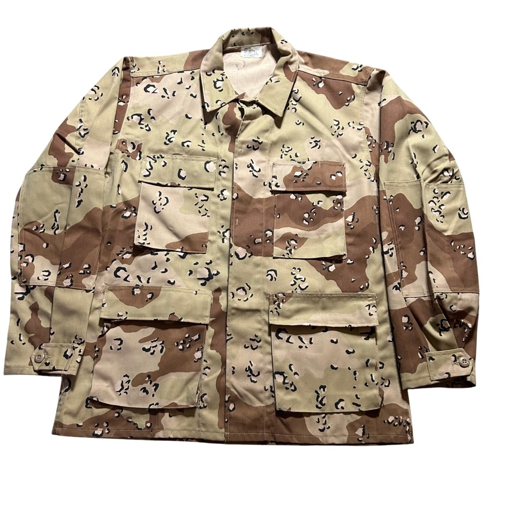 VTG Military Combat Coat Men Large Long 6-Color Desert Camo Chocolate Chip BDU
